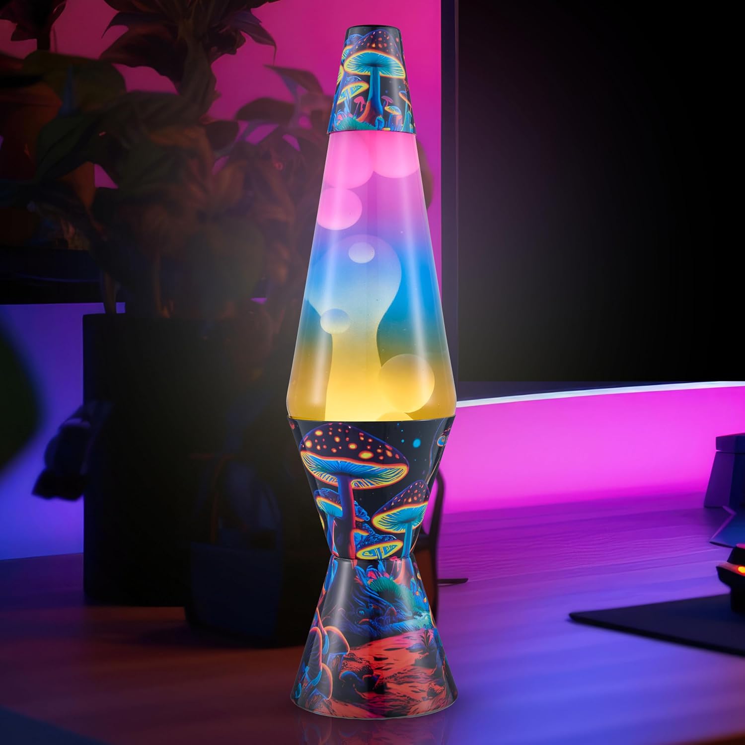Lava The Original Lamp - 14.5 Trippy Shrooms ?C Classic Liquid Motion Lamp - Tri-Colored Globe and Black Base - Item #2361 (Amazon Exclusive) - Image 4